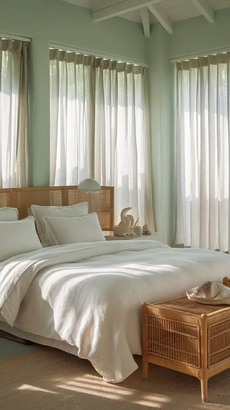 sea foam green coastal bedroom decor