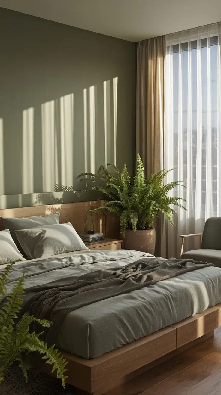 green and gray bedroom decor inspiration