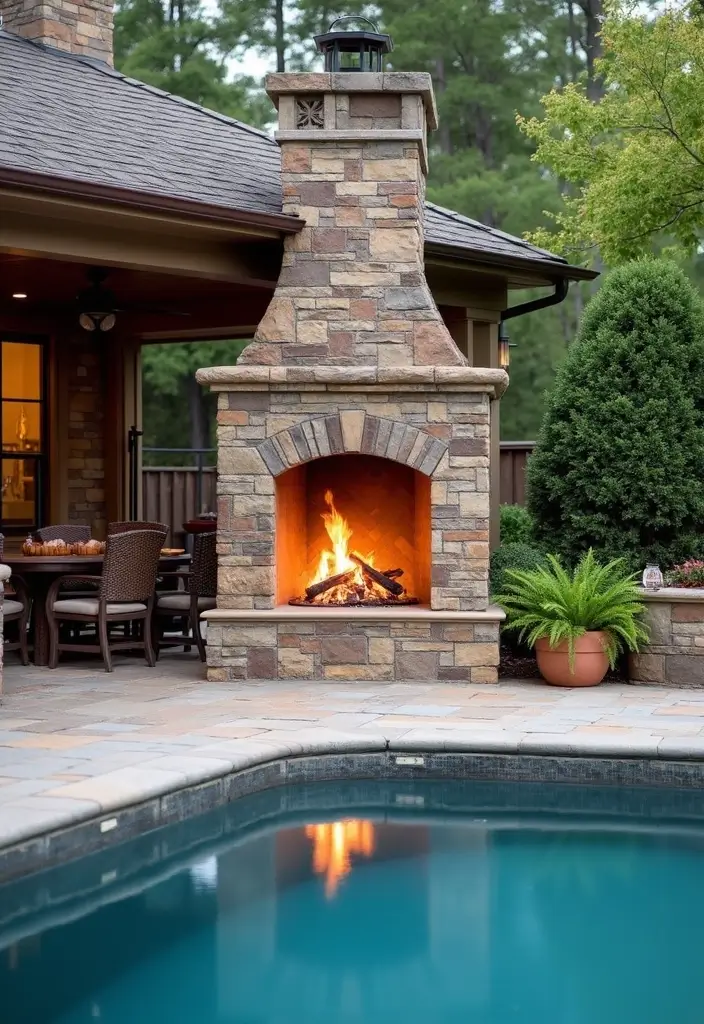 multifunction outdoor fireplace setup