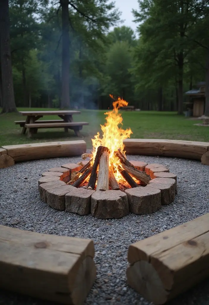 fire ring in gravel pit