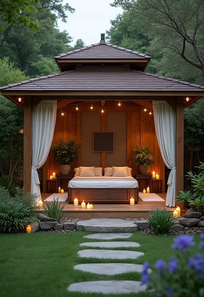 gazebo with hot tub spa