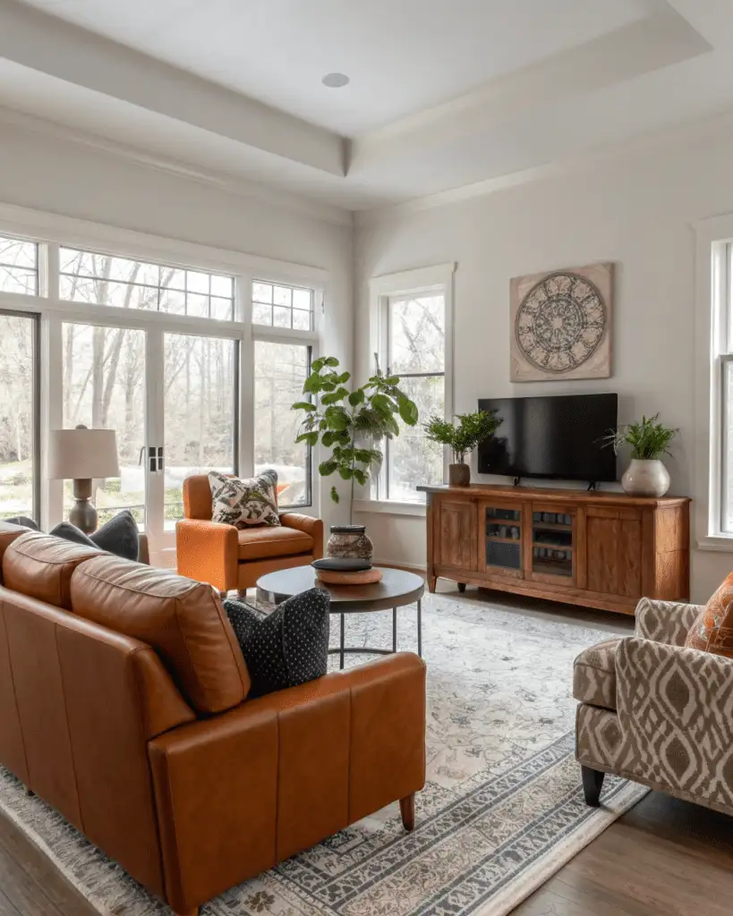 neutral walls in living room