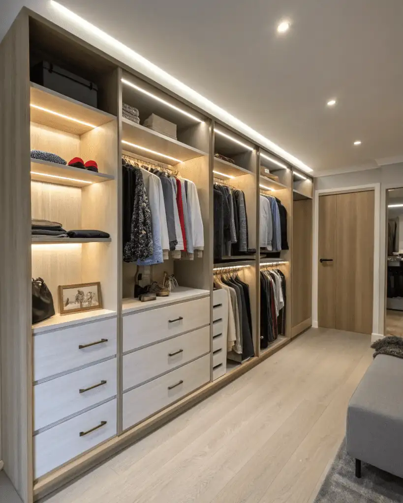 closet with built-in drawers
