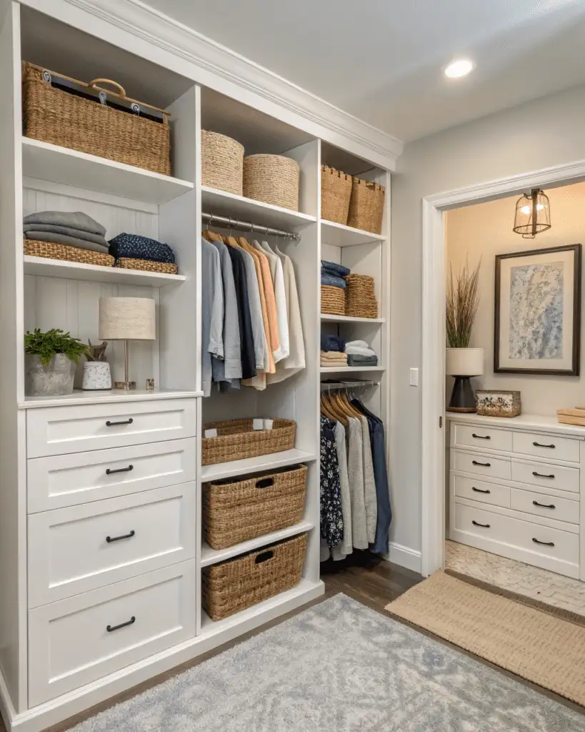 open shelving in closet