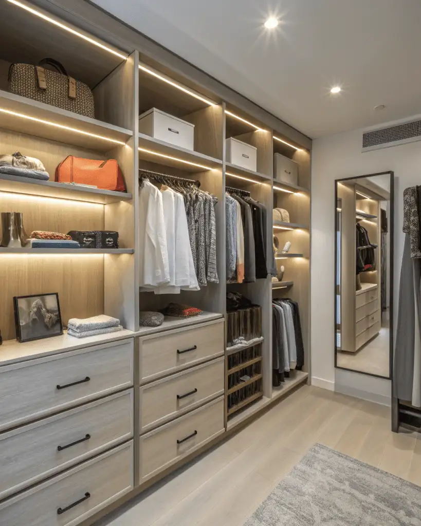 organized closet after decluttering