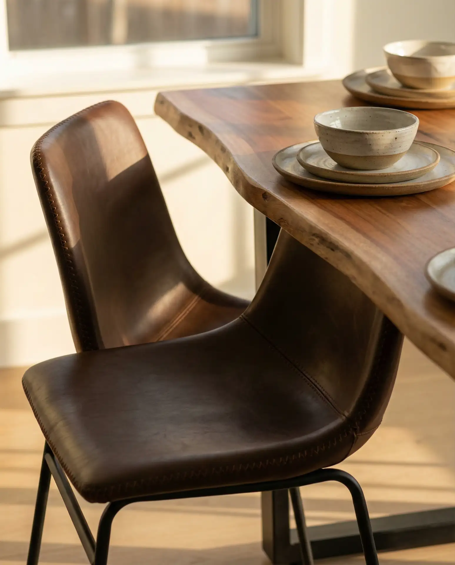Durable Leather Chairs in Deep, Warm Tones 2
