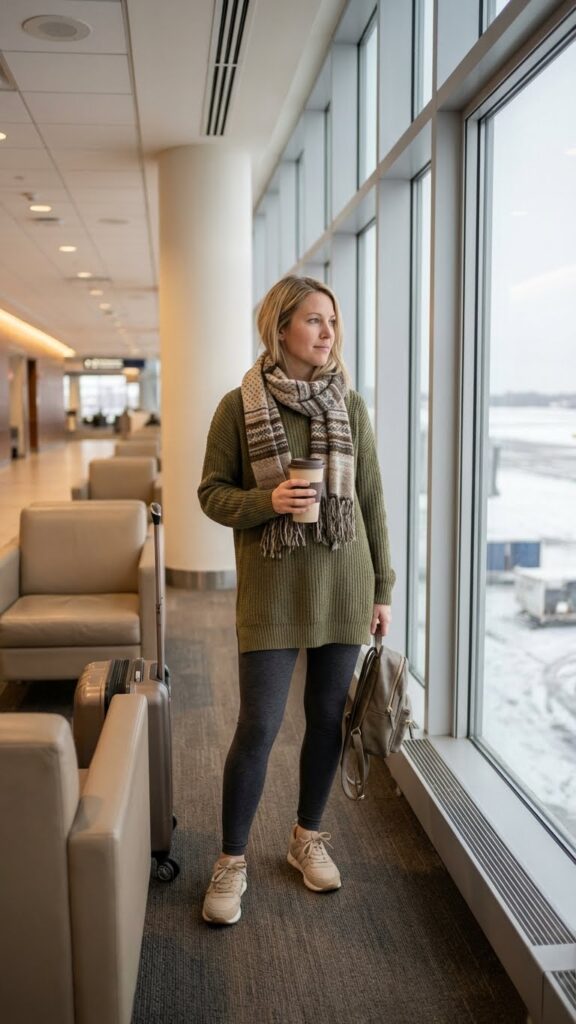 Thermal Leggings and Tunic Length Top