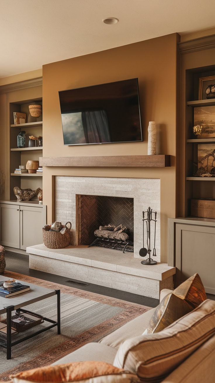 Cozy Fireplace with Integrated Entertainment