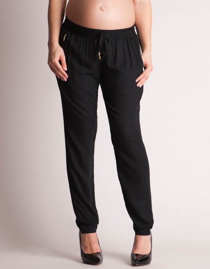 ... casual and comfy black summer maternity trousers JMYVPAG