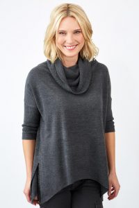 ... cowl neck sweater charcoal ... AVQZUSW