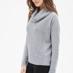 ... forever 21 contemporary ribbed cowl neck sweater ... UFTMBKI