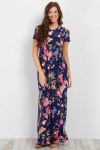 ... navy rose short sleeve maxi dress TSMWKFF