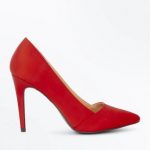 ... red satin pointed court shoes USWTUEX