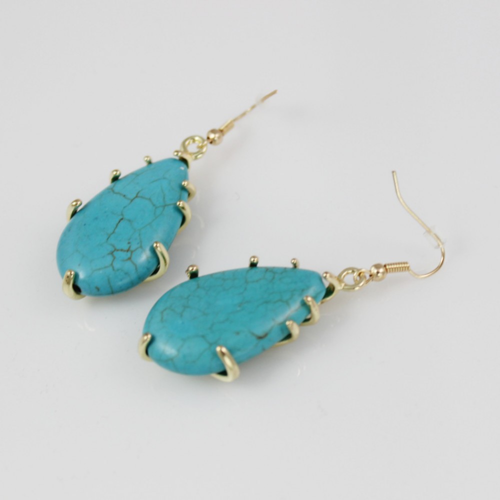 ... theon turquoise teardrop stone earrings WMOQEQS