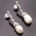 ... wedding earrings - crystal encrusted freshwater pearl drop earrings,  beverly YAIYQDI