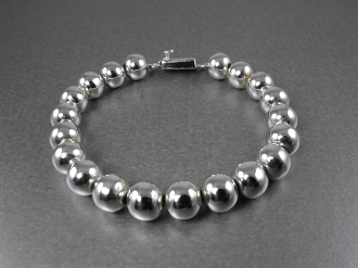 10mm sterling silver bead bracelet PGNHBXE