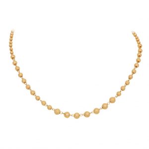 12.58 grams matt finish balls gold necklace set HRBSRZG