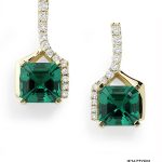 14k gold asscher cut hexagon chatham emerald earrings (sku: ch-ie2677yem) YUJVOGE