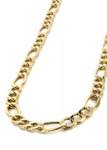 14k gold chain solid figaro JLMRKQZ