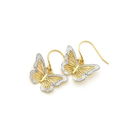 14k gold monarch butterfly earrings, made in the usa DBJHKVO