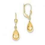 14k gold polished fancy dangle leverback earrings (1.14 in x 0.28 in) PWUHWGO