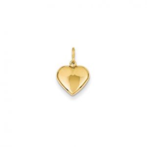 14k gold puffed heart charm pendant (0.59 in x 0.39 in) GDAUTOC