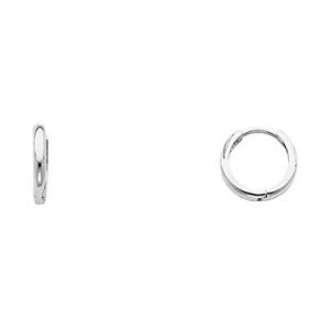 14k white gold 1.5mm thickness huggie earrings (8 x 8 mm) DSVYDMQ