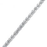14k white gold anklet 10 inch, faceted chain anklet DKIFYTC
