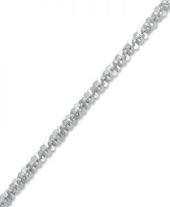 14k white gold anklet 10 inch, faceted chain anklet DKIFYTC