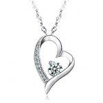 14k white gold overlay sterling silver forever lover heart pendant necklace XSHVCWE