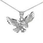 14k white gold pendant for pendant necklace, 14k gold eagle charm for ZJTFMPK