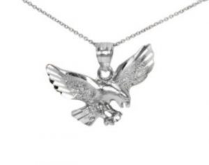 14k white gold pendant for pendant necklace, 14k gold eagle charm for ZJTFMPK