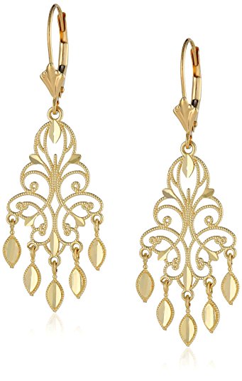 14k yellow gold chandelier earrings, 1.5 MJNPTIH