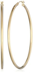 14k yellow gold hoop earrings (2 ... ENQZLZB