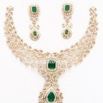 18k gold diamond necklace u0026 drop earrings set with ruby u0026 onyx RGPZJAJ