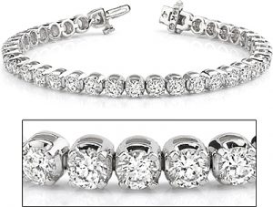 18k white gold diamond tennis bracelet - 9.50ct tw assb871 PHFJZCV