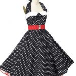 1950s dresses ... 1950s style black and white polka dot swing dress - retro dresses ... FNIYFMH
