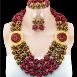 2016 new arrival fashion gold red crystal ball costume jewelry sets TUVNNDB