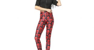 2016 woman spring spandex leggings womens summer red skull leggins female  space sexy YXWTVBA