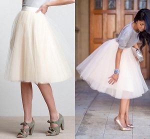 2017 white tutu skirts for women knee length puffy women skirts midi length PSNGIIP