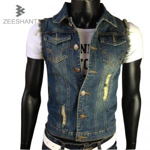 2017 xxxxxxl ripped jean jacket mens denim vest jeans waistcoat cowboy  brand sleeveless RAHZKKW