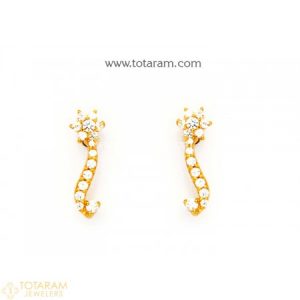 22k gold earrings for women with cz - 235-ger7689 - buy this XUGVKRO