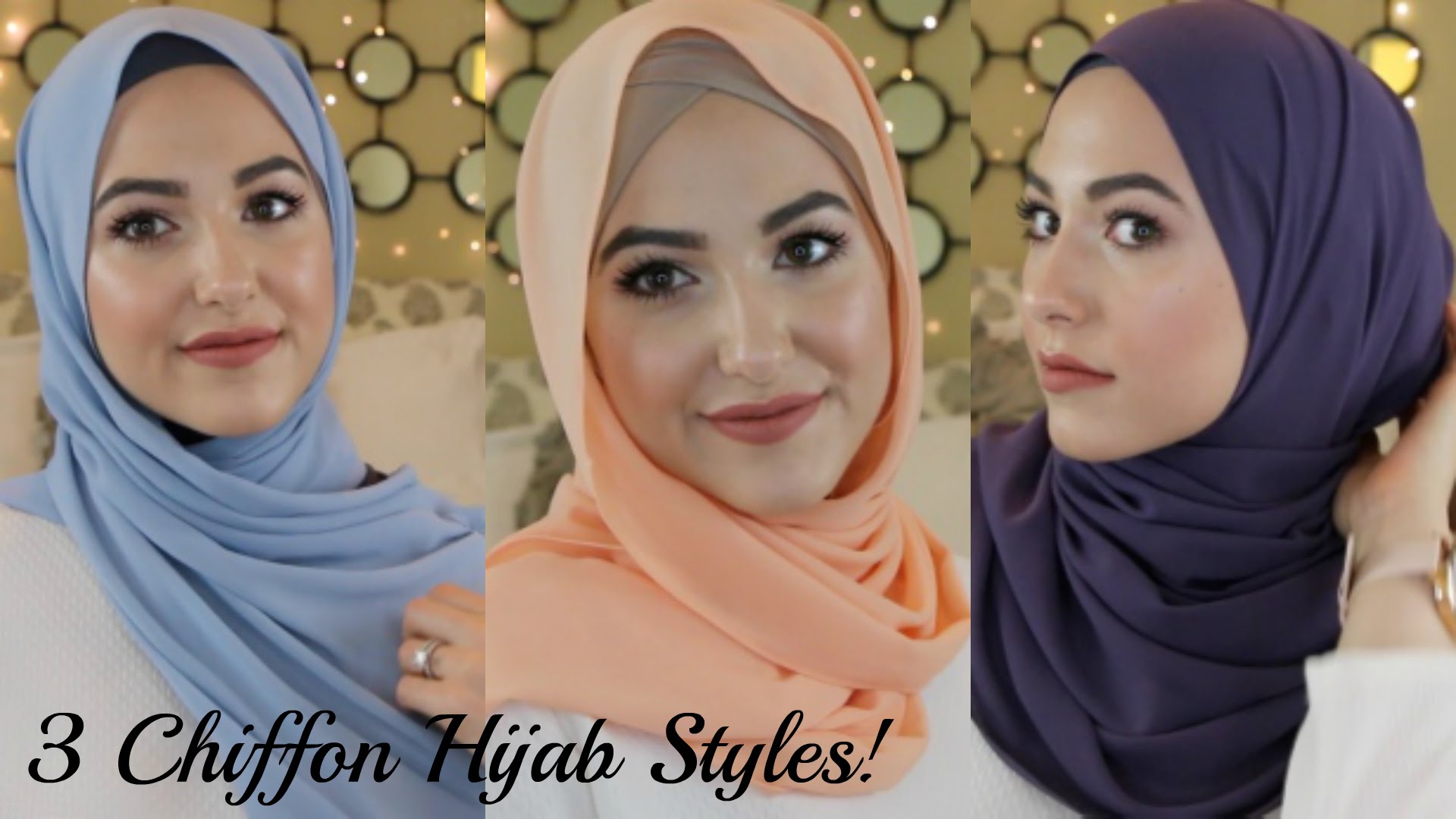 3 effortless chiffon hijab styles JFHVKWP