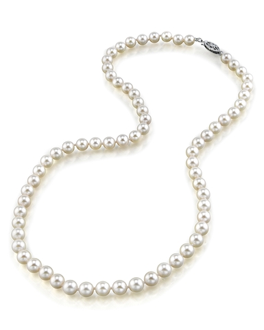 5.0-5.5mm japanese akoya white pearl necklace- aaa quality PRTKELZ