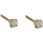 5mm round cz 10kt yellow gold stud earrings JKOCZXV
