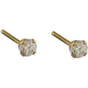 5mm round cz 10kt yellow gold stud earrings JKOCZXV