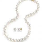 7-8mm freshwater pearl necklace u0026 earrings ZESLDWA