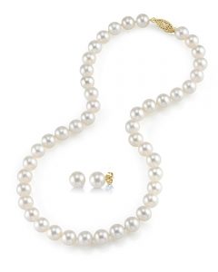 7-8mm freshwater pearl necklace u0026 earrings ZESLDWA