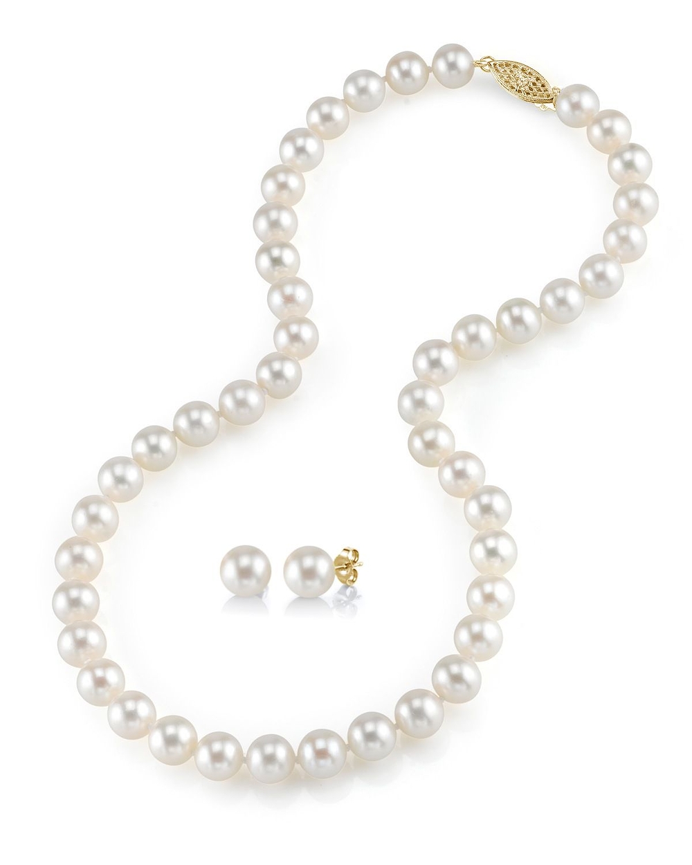 7-8mm freshwater pearl necklace u0026 earrings ZESLDWA