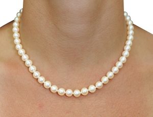 7-8mm white freshwater pearl necklace MUILQRY